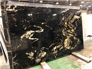 Exotic Granite Tiles With Golden Vein For Commercial Project
