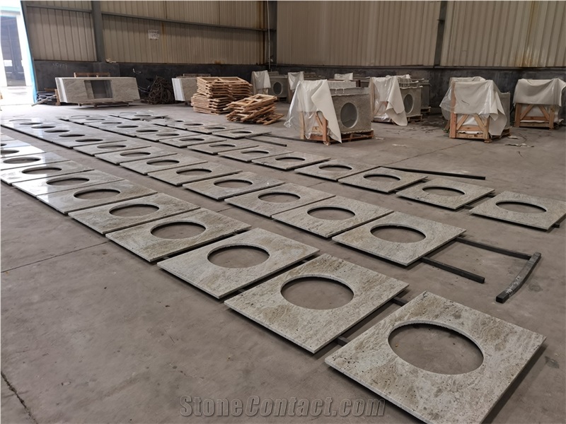 Polished River White Granite Kitchen Countertops