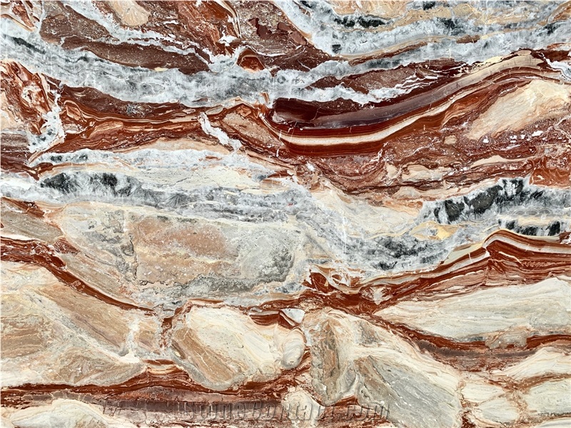 Arabescato Orobico Rosso Marble Raw Blocks
