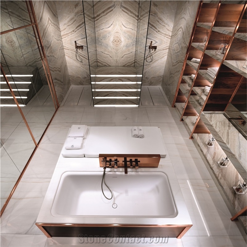 Beige Quartzite Slab And Tile For Floor A Nd Wall