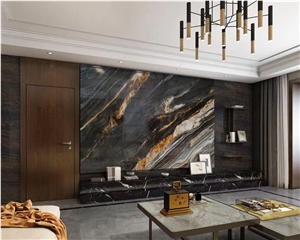 Black Quartzite Slabs For Wall Background