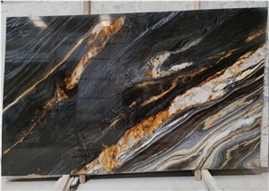 Black Quartzite Slabs For Wall Background