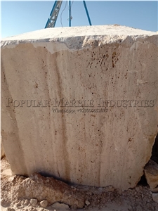 Beige Travertine Blocks, Pakistan Beige Travertine