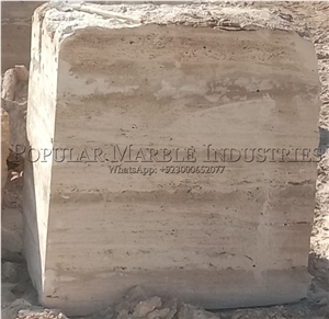 Beige Travertine Blocks, Pakistan Beige Travertine