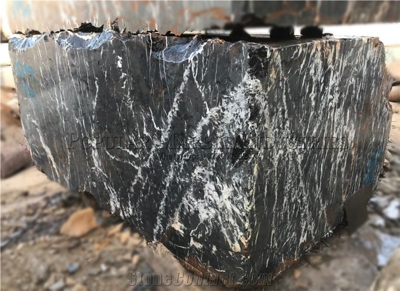 Black And White Marble Blocks Similar To Marquina