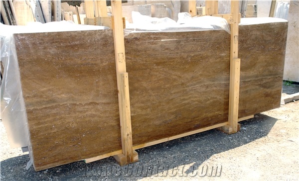 Noce Travertine Slabs - Vein-Cut