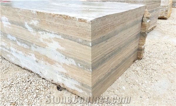 Silver Travertine Blocks