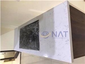 Viet Nam White Carrara Artificial Marble Kitchen Countertop