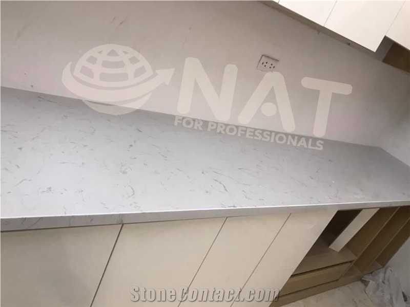 Viet Nam White Carrara Artificial Marble Kitchen Countertop