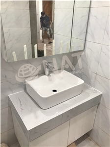 Viet Nam White Carrara Artificial Marble Kitchen Countertop