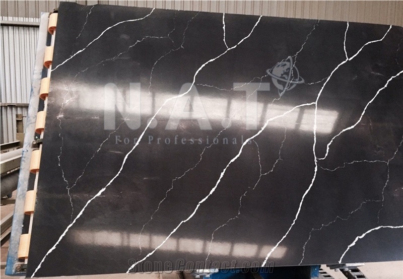 Vietnam Calacatta Black Artificial Marble - Nero Marquina Kitchen Top