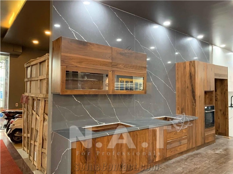 Vietnam Grey Quartz - Grey Montana Quartz Slabs