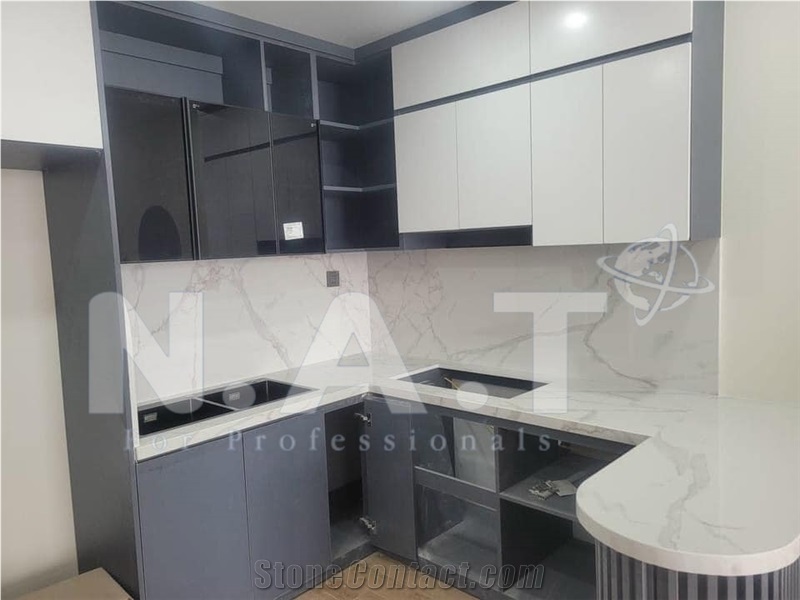 Vietnam White Artificial Marble-Calacatta Binaco Quartz Kitchen Countertop