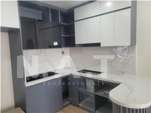 Vietnam White Artificial Marble-Calacatta Binaco Quartz Kitchen Countertop