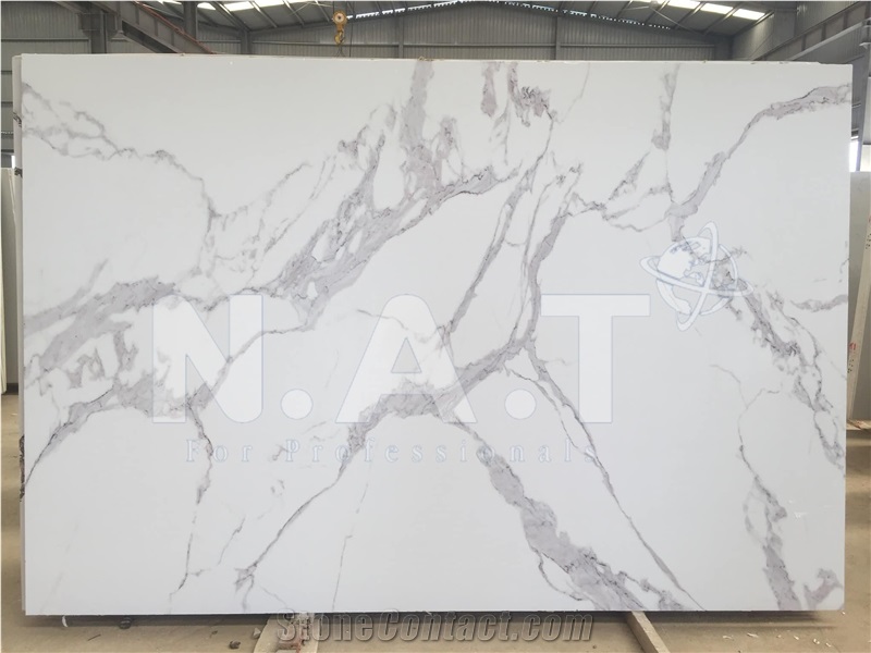 Vietnam White Artificial Marble-Calacatta Binaco Quartz Kitchen Countertop