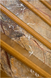 Rain Forest Brown Marble Staircase
