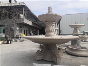3 Tier Stone Park Fountain Granite Outdoor Water Feature