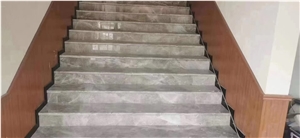 Interior Spiral Stone Staircase Marble Silver Grey Threshold