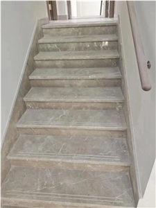 Interior Spiral Stone Staircase Marble Silver Grey Threshold