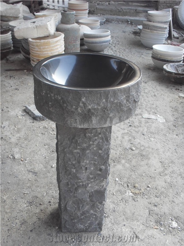 Interior Stone Bath Sink Marble Verde Alpi Pedestal Basin