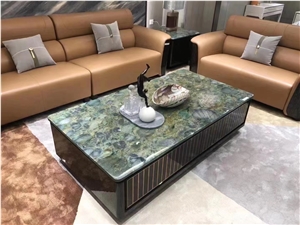Interior Stone Cafe Table Top Granite Emerald Home Furniture
