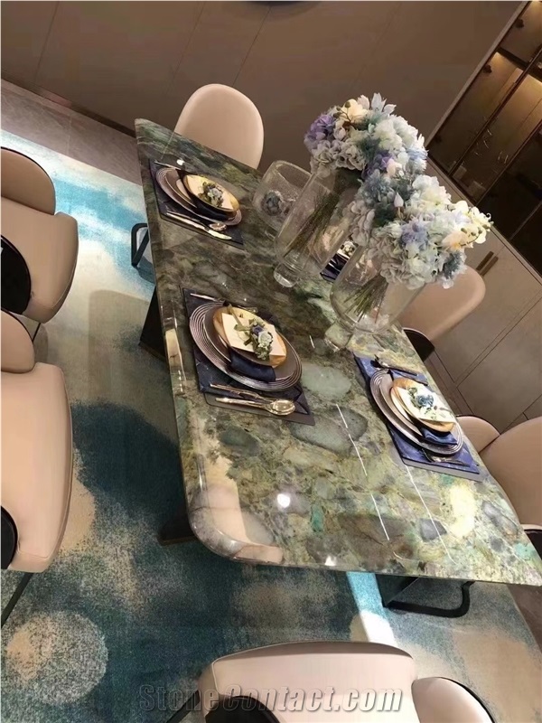 Interior Stone Cafe Table Top Granite Emerald Home Furniture