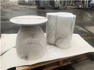 Interior Stone Design Stool Table Marble Coffee Table Set
