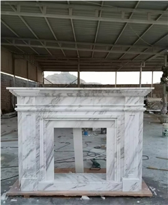 Interior Stone Modern Fireplace Mantel Marble Volakas Indoor