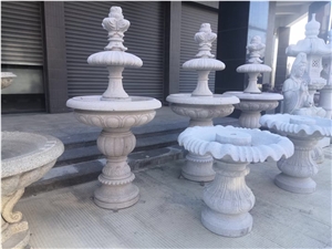 Sculptured Stone Angel Water Features White Jade Bird Bath
