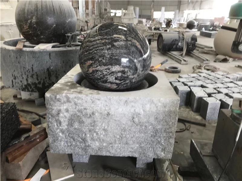 Stone Rolling Ball Water Features Granite Outdoor Fountain