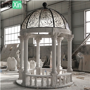 Brand New Hand Carved White Marble Garden Gazebo