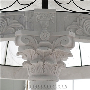 Brand New Hand Carved White Marble Garden Gazebo