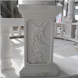 Brand New Hand Carved White Marble Garden Gazebo