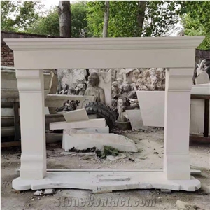 Factory Supply Unique Design Beige Sandstone Fireplace