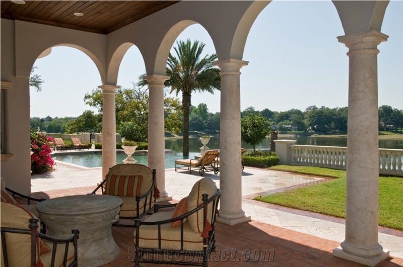 Beige Limestone Doric Columns