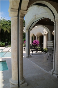 Beige Limestone Doric Columns