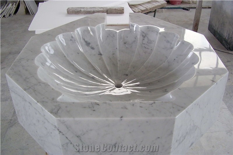 Carrara White Marble Basin
