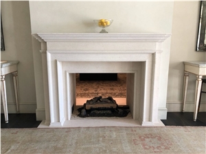 English Gothic Stone Fireplace Mantel