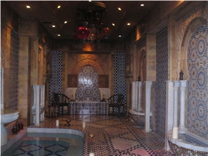 Hammam Wall Fountain With Waterjet Medallion
