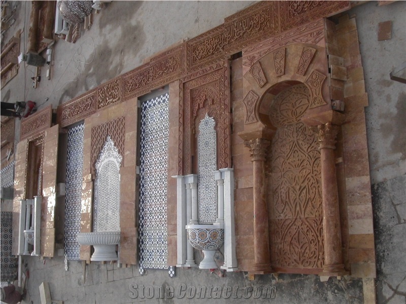 Hammam Wall Fountain With Waterjet Medallion