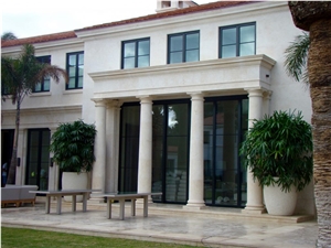 Limestone Columns In Beige Color