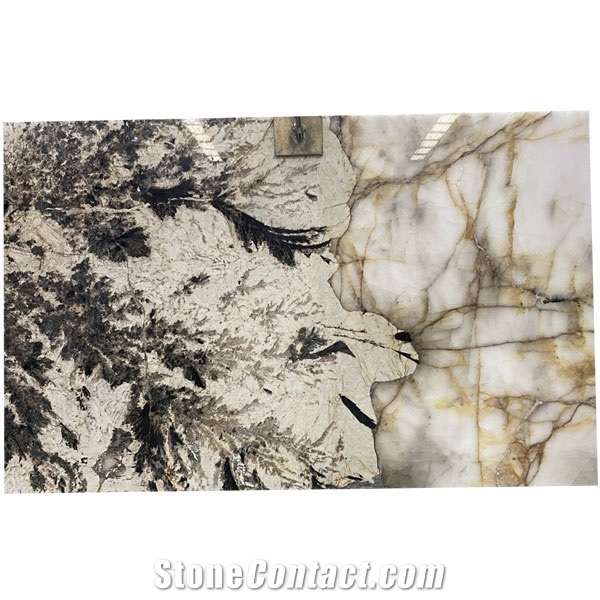 Polished Lithium Crystal Quartzite Slabs For Background Wall