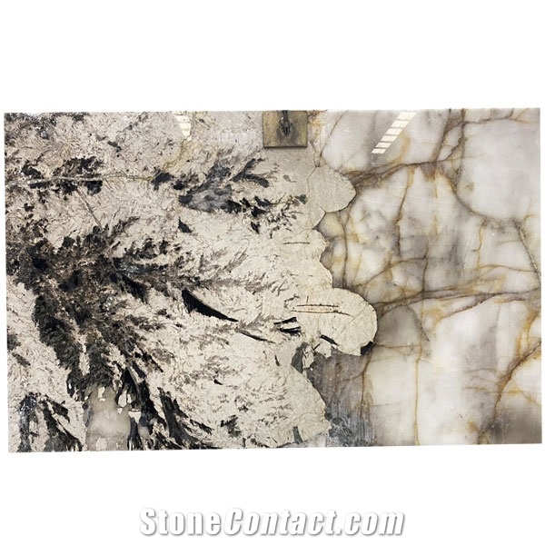 Polished Lithium Crystal Quartzite Slabs For Background Wall