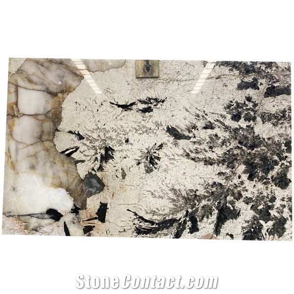 Polished Lithium Crystal Quartzite Slabs For Background Wall