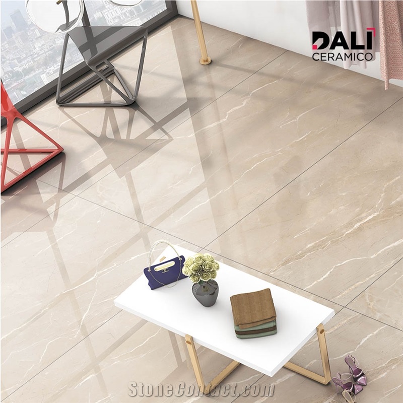 Crema Luna Polished Porcelain Tiles