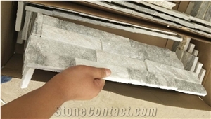 Espacato Cloudy Grey Marble Corner Stone Ledger Stone