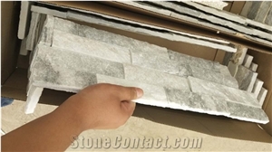 Espacato Cloudy Grey Marble Corner Stone Ledger Stone