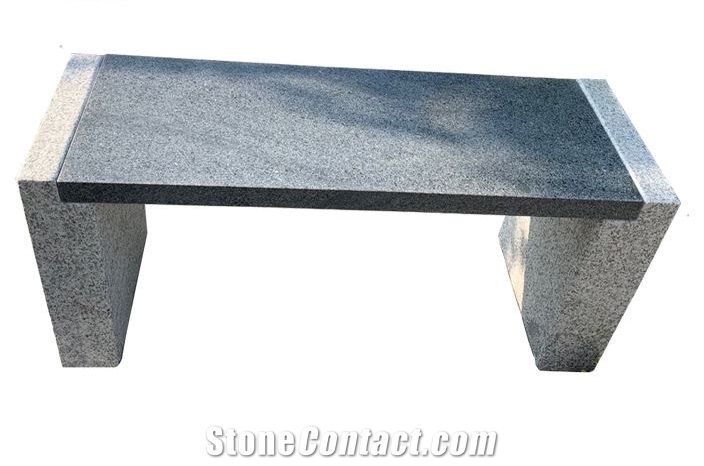 Popular Dark Grey Granite Stone Bench Garden Bench