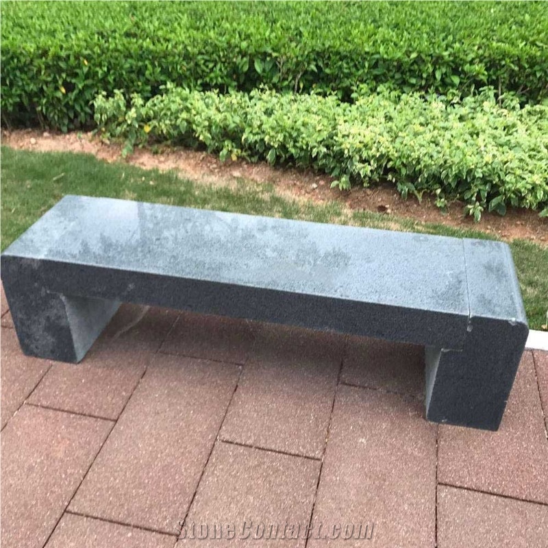 Popular Dark Grey Granite Stone Bench Garden Bench