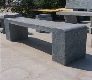 Popular Dark Grey Granite Stone Bench Garden Bench